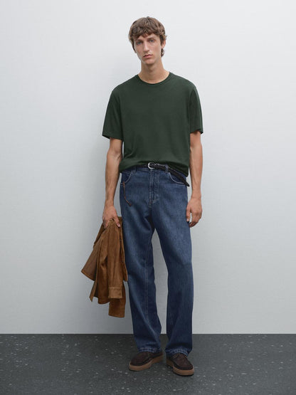 Short sleeve cotton blend T-shirt