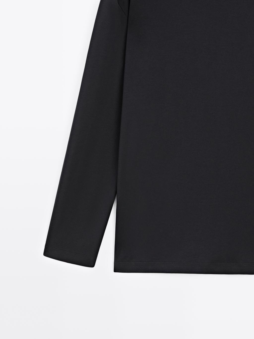 Long sleeve medium weight cotton T-shirt