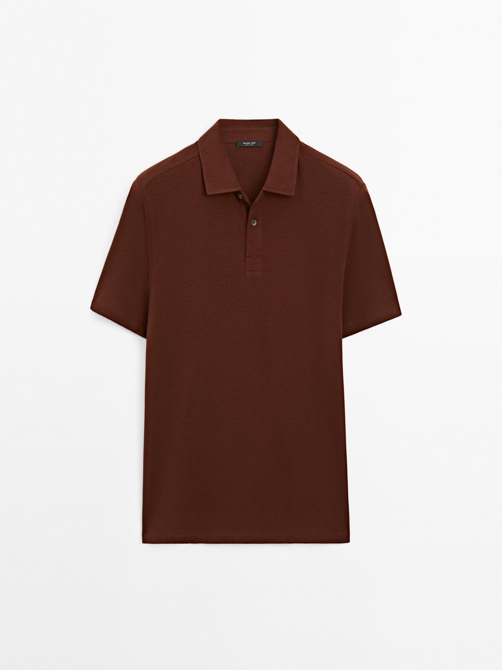 Cotton blend short sleeve polo shirt