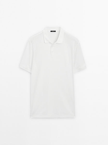Short sleeve polo shirt with collar detail
