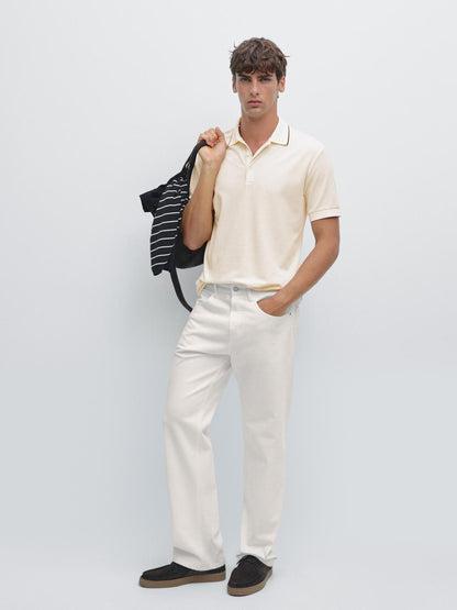 Short sleeve polo shirt with collar detail