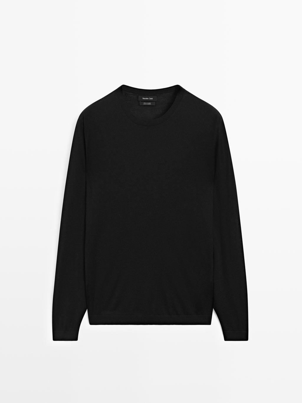 Knit 100% cashmere crew neck sweater