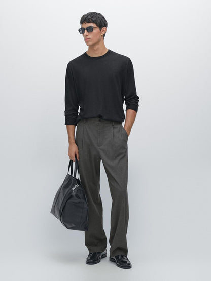 Knit 100% cashmere crew neck sweater