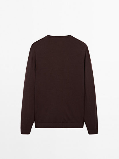 100% merino wool knit sweater