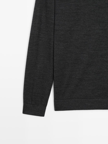 100% merino wool knit polo jumper