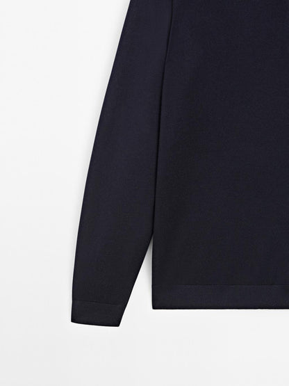 Quarter-zip knit sweater