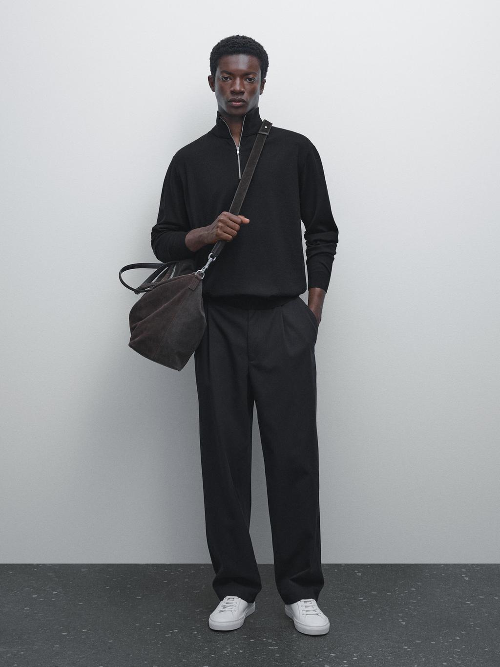 Quarter-zip knit sweater