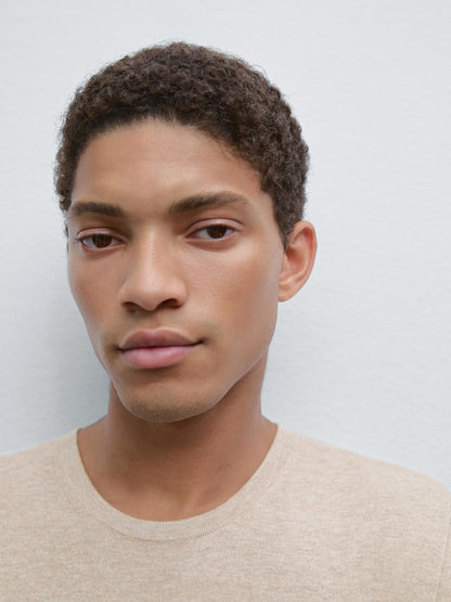 Long sleeve cotton knit sweater