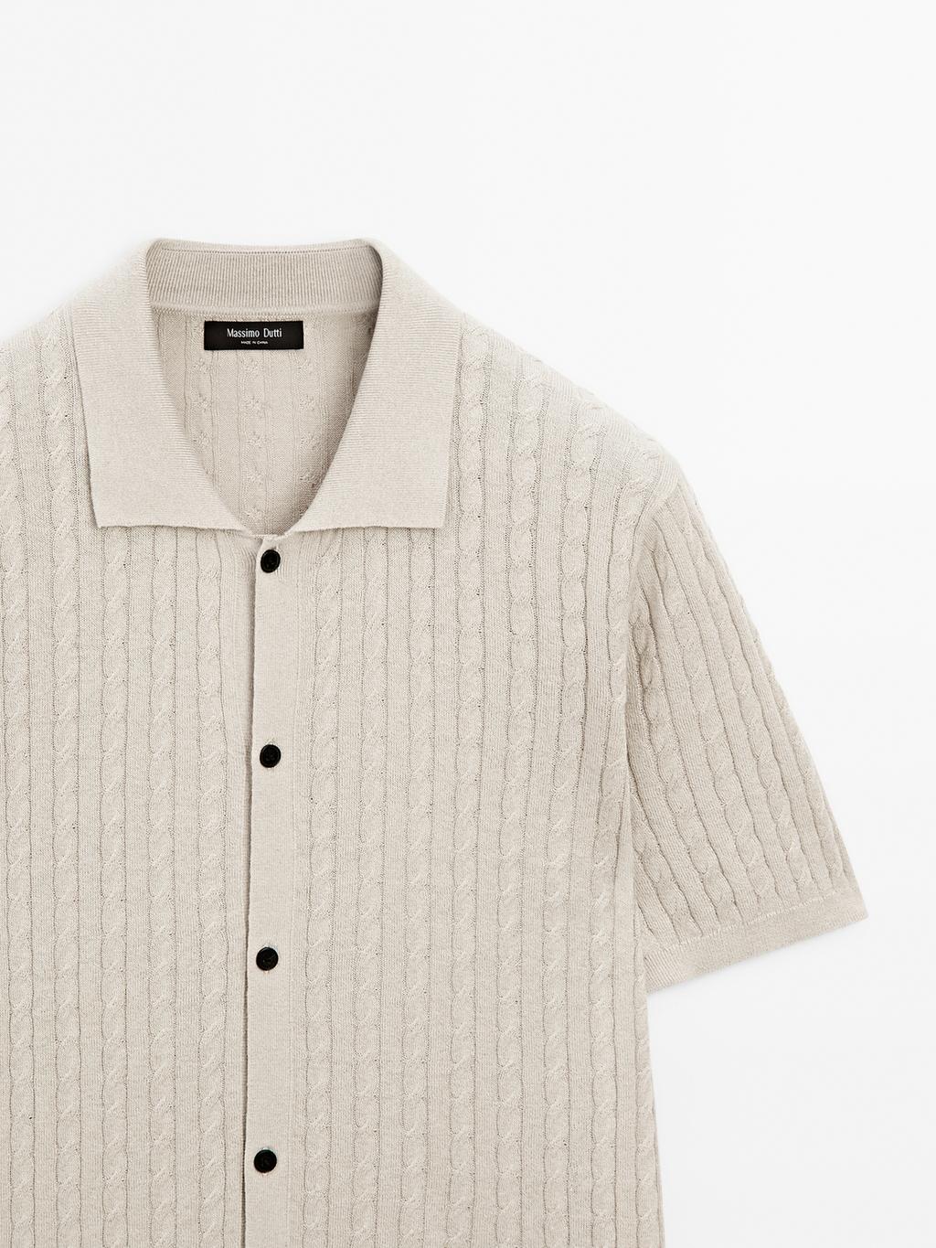 Cable-knit overshirt