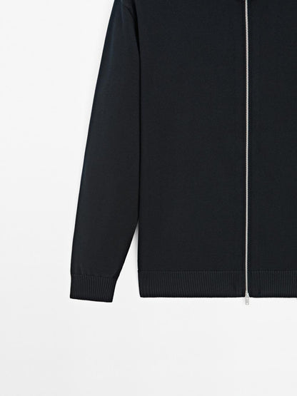 100% cotton zip cardigan