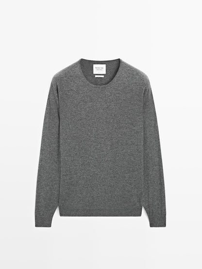 Knit 100% cashmere sweater with crew neck - LIMITED
