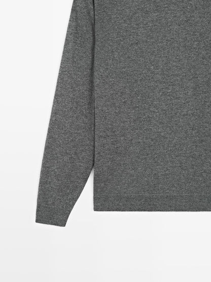 Knit 100% cashmere sweater with crew neck - LIMITED