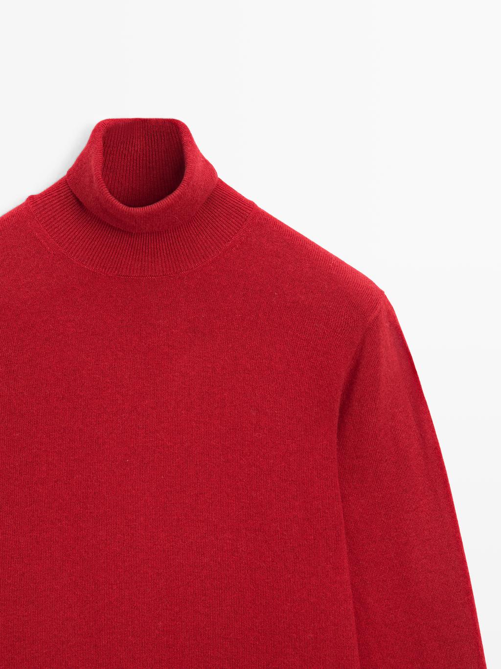 Knit wool and cashmere sweater with high neck - LIMITED