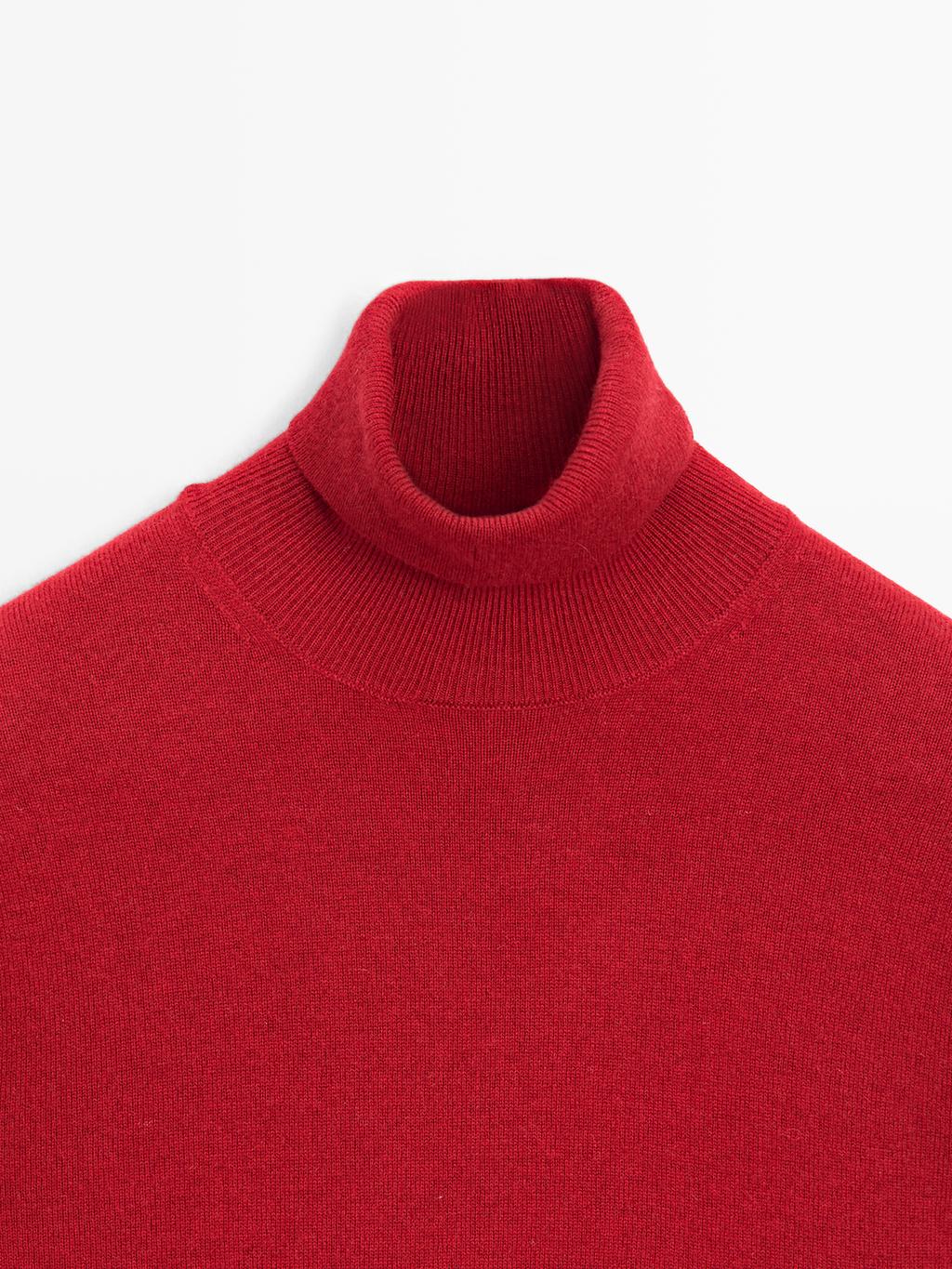 Knit wool and cashmere sweater with high neck - LIMITED