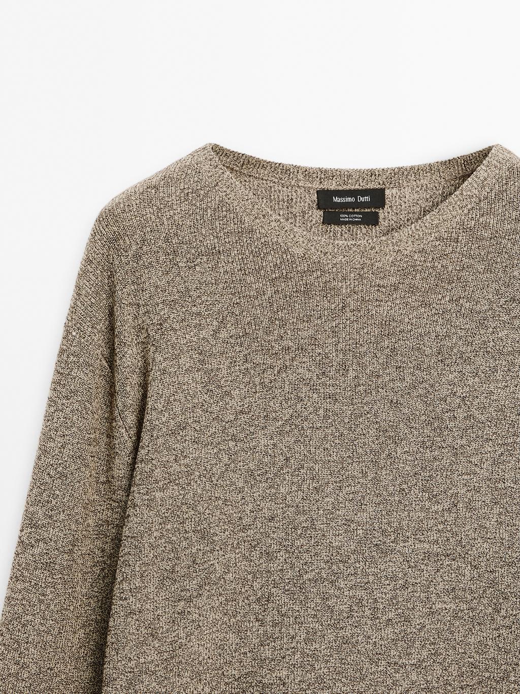 100% cotton mouline knit sweater