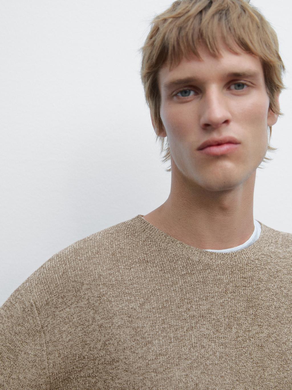 100% cotton mouline knit sweater