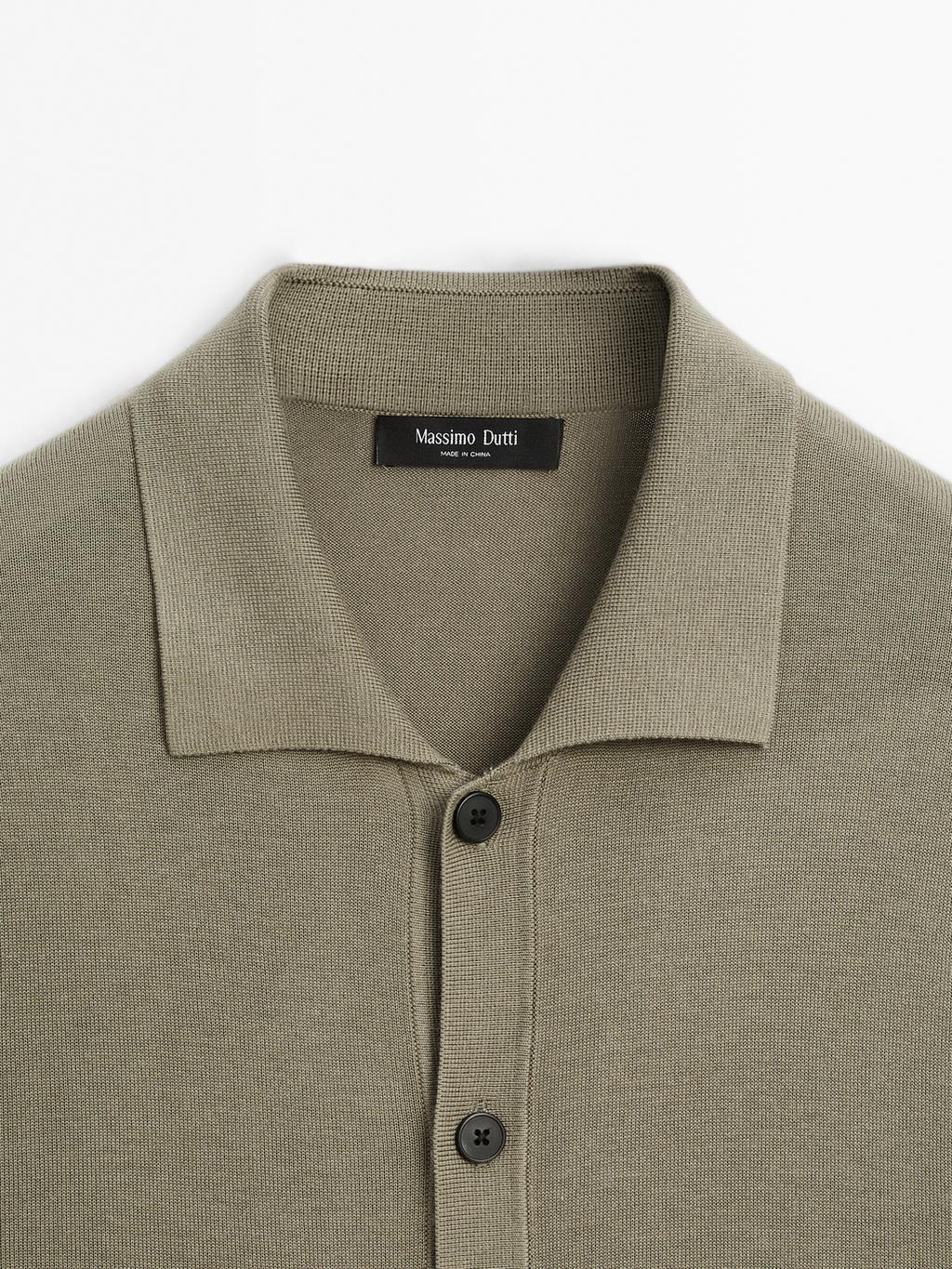 Cotton blend knit cardigan