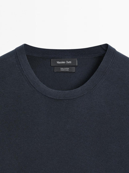 100% cotton short sleeve knit sweater