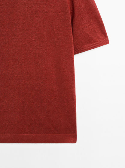 100% linen short sleeve knit T-shirt