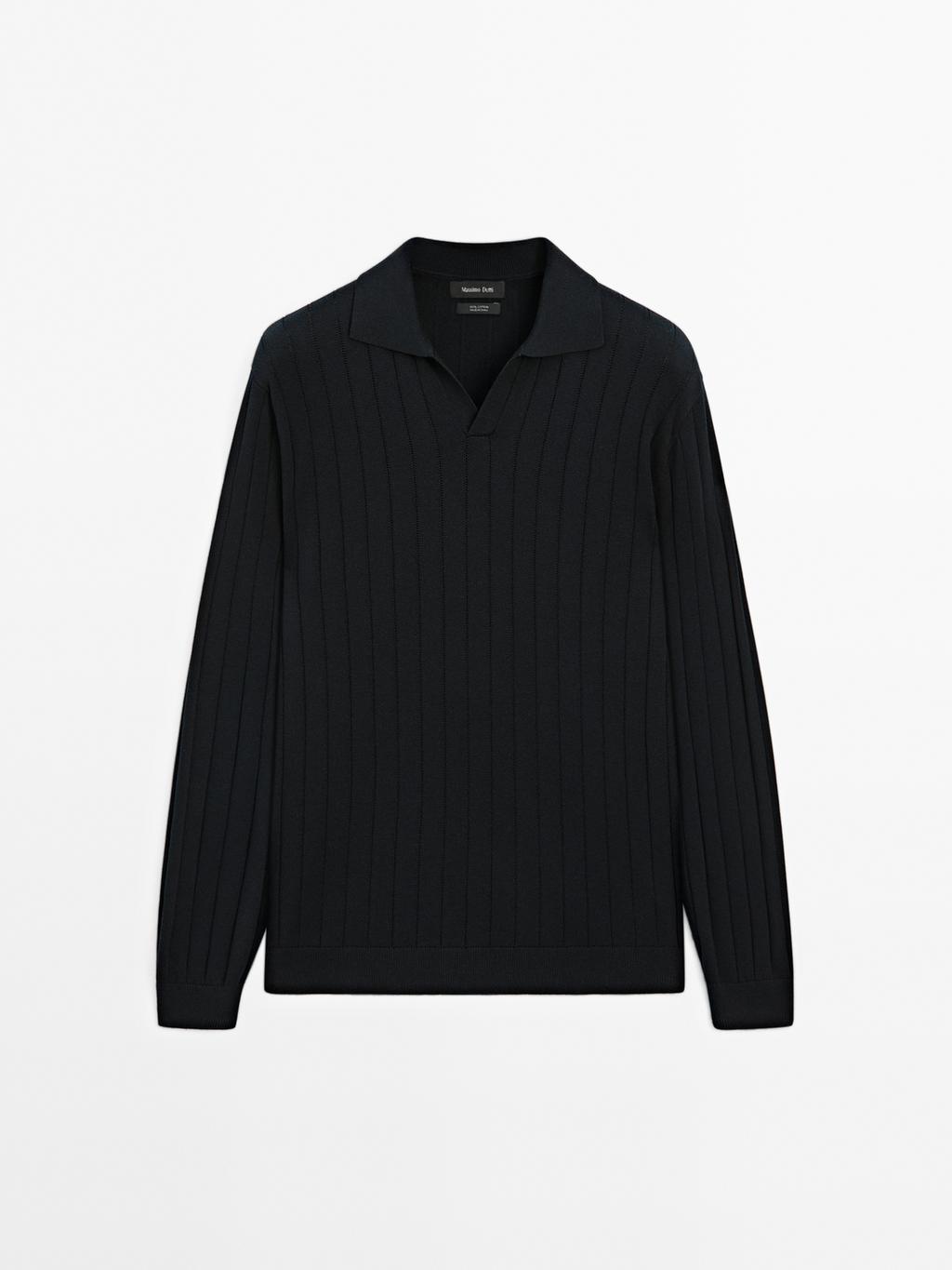 Long sleeve polo sweater