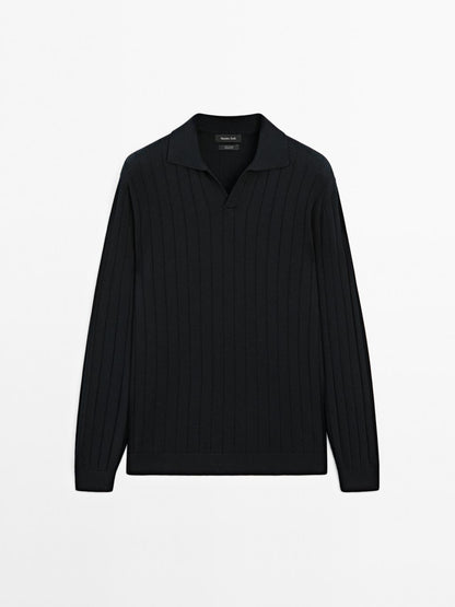 Long sleeve polo sweater