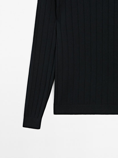 Long sleeve polo sweater