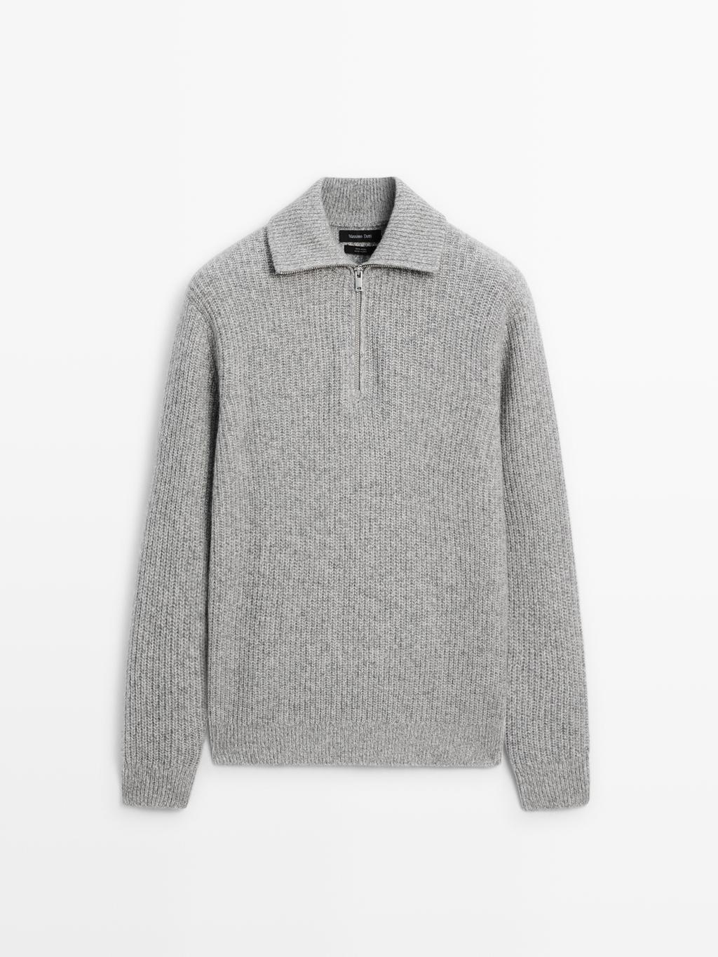 100% wool mock neck jumper