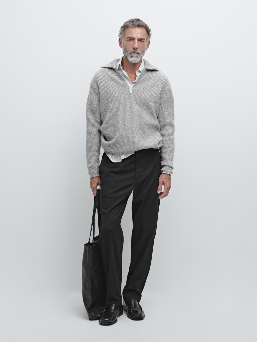 100% wool mock neck jumper