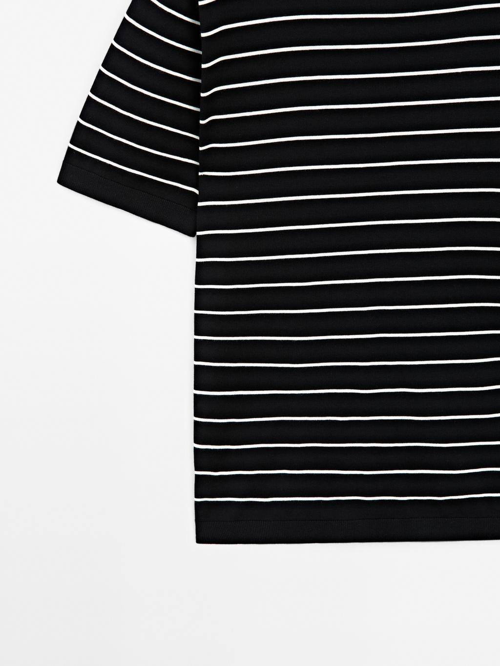 100% cotton striped knit T-shirt
