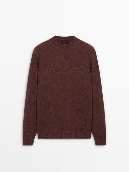 Wool blend sweater with crew neck