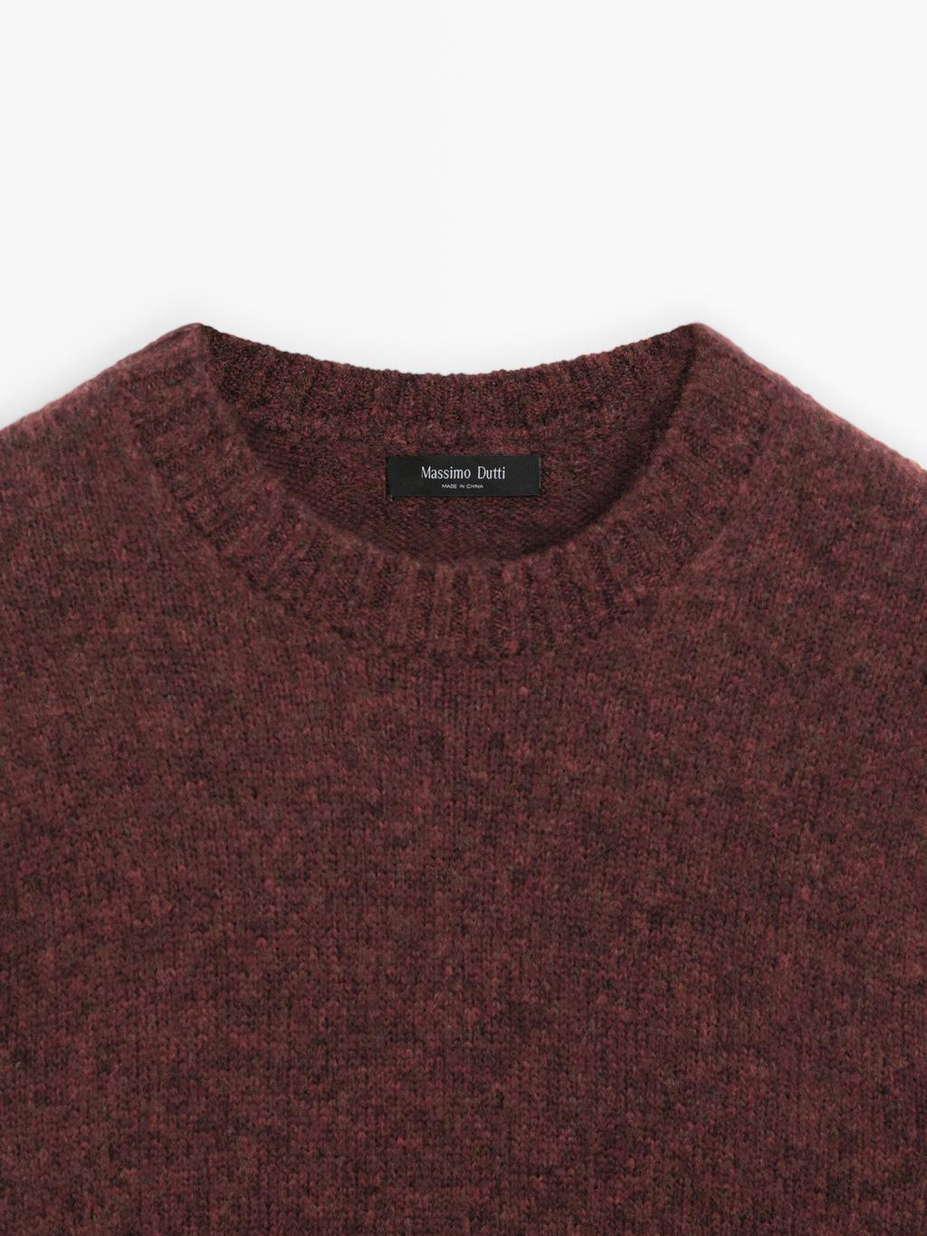 Wool blend sweater with crew neck