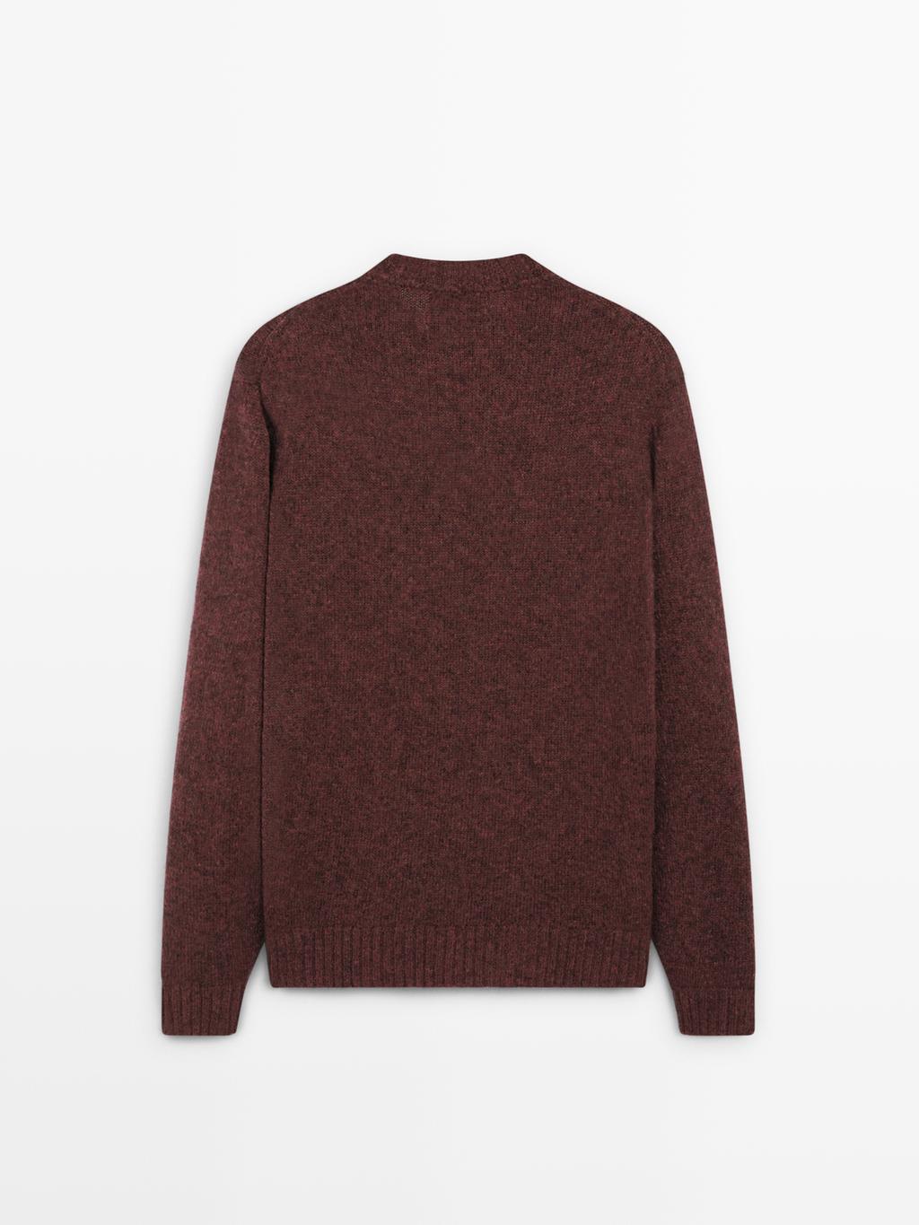 Wool blend sweater with crew neck
