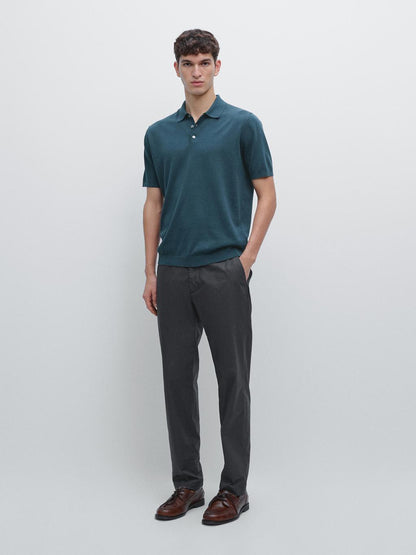 100% cotton knit short sleeve polo shirt