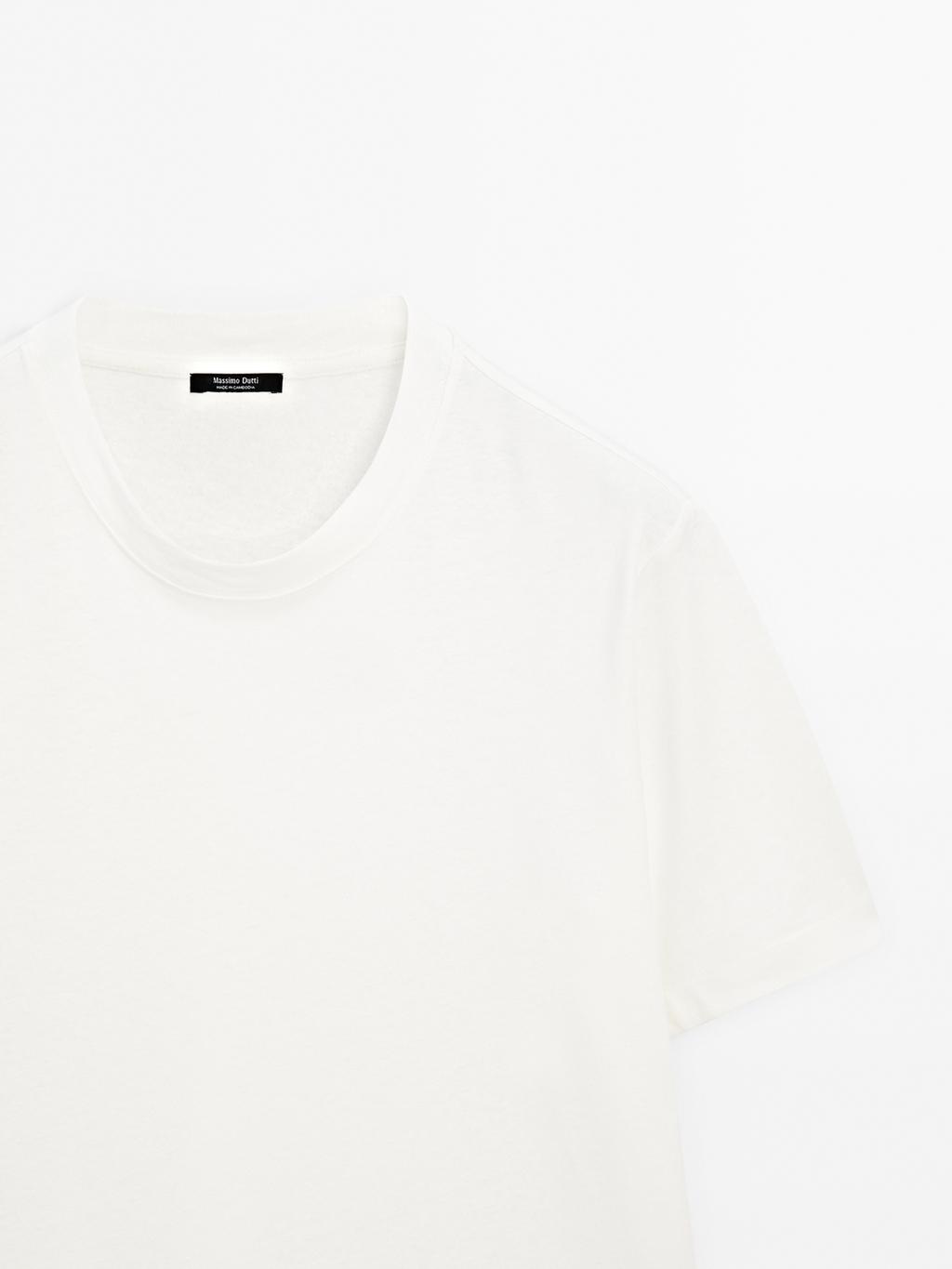 Short sleeve linen blend T-shirt