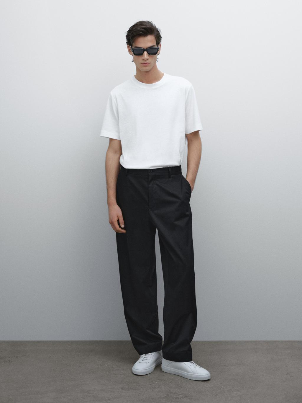 Short sleeve linen blend T-shirt