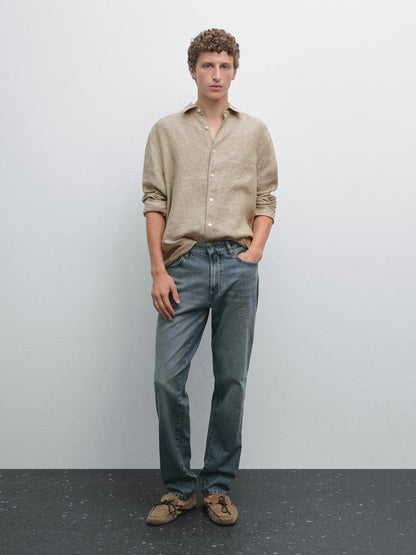 100% linen regular fit shirt