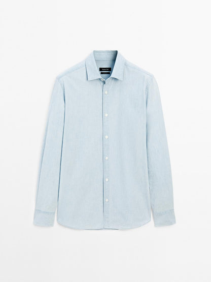 Denim slim-fit shirt