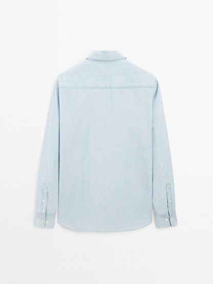 Denim slim-fit shirt