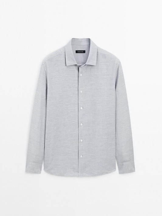 Regular fit flecked shirt