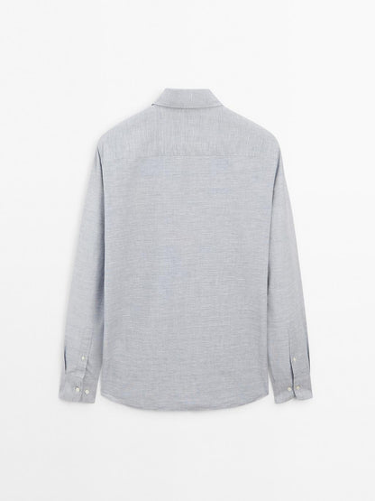 Regular fit flecked shirt