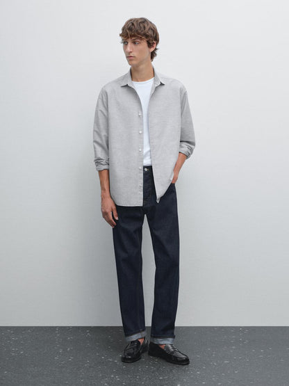 Regular fit flecked shirt