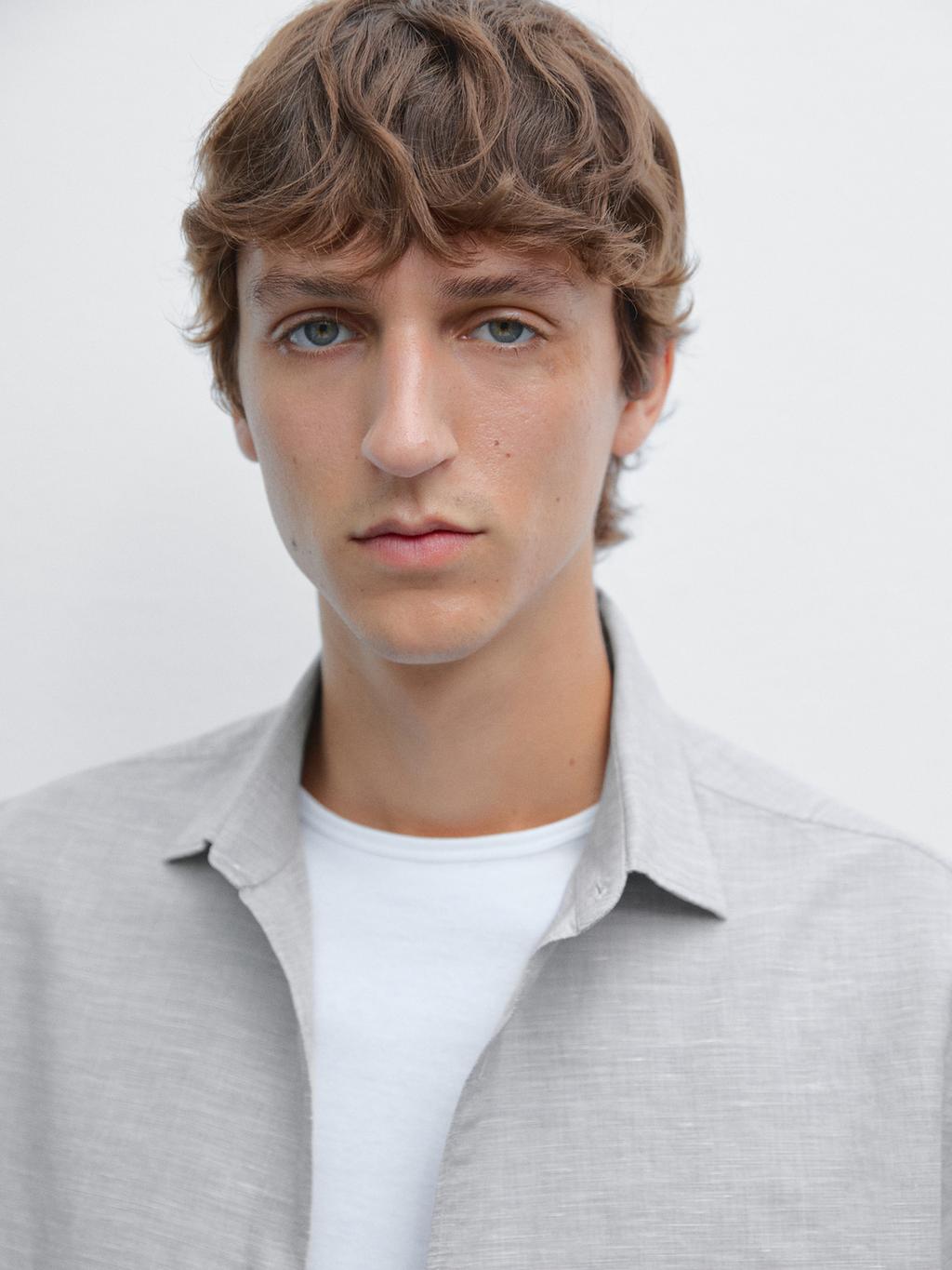 Regular fit flecked shirt