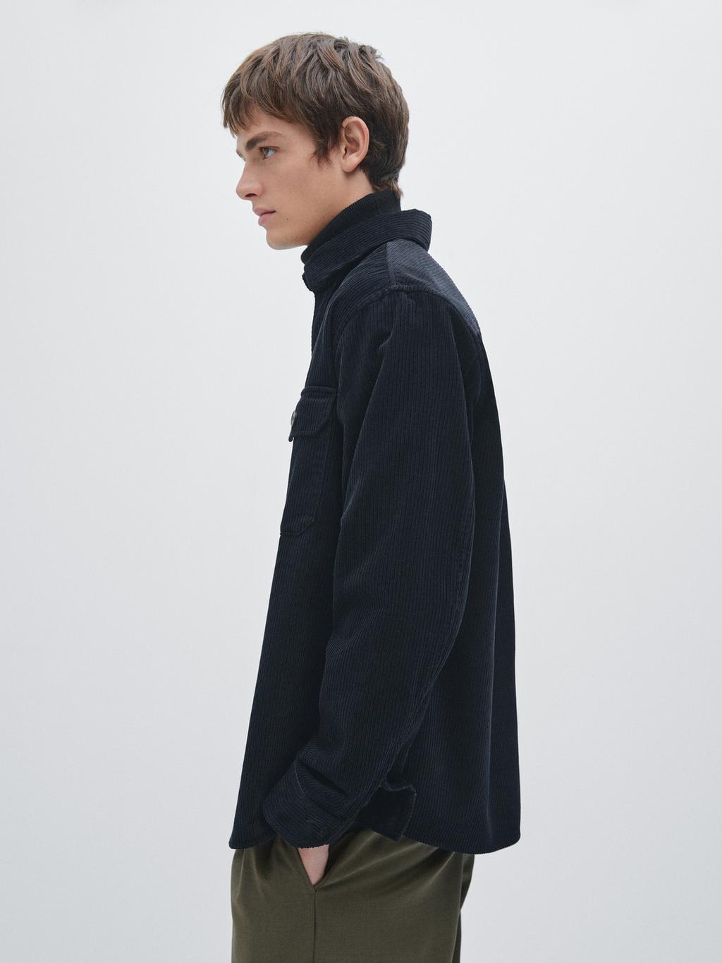 Corduroy overshirt with pockets