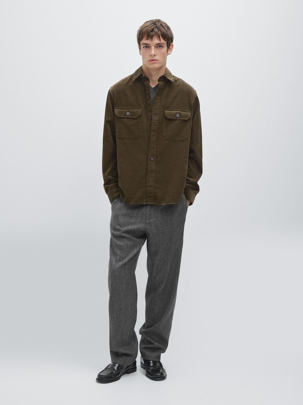 Corduroy overshirt with pockets
