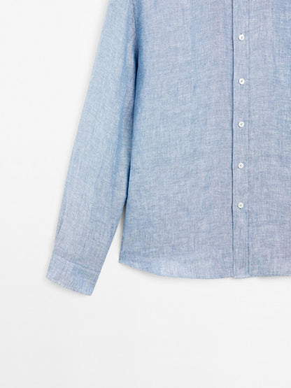 100% linen regular fit Oxford shirt