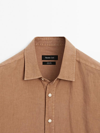 Regular fit shirt with maltinto finish