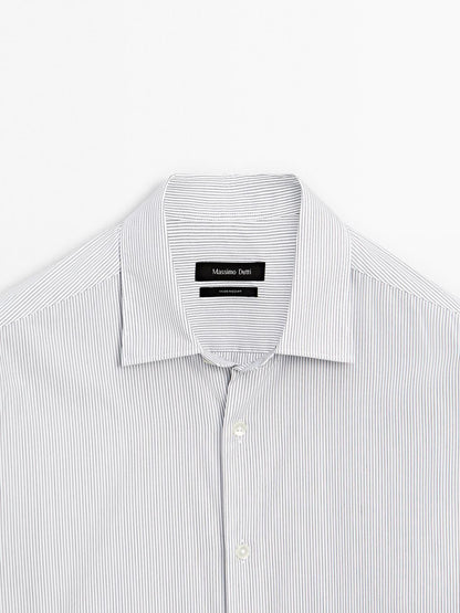 Regular fit micro-striped shirt