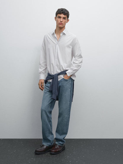 Regular fit micro-striped shirt