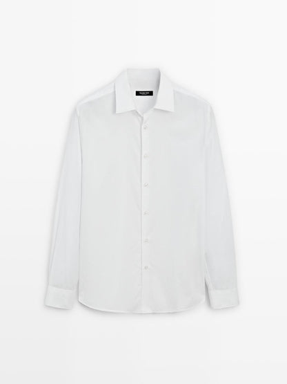 Slim fit twill melange shirt