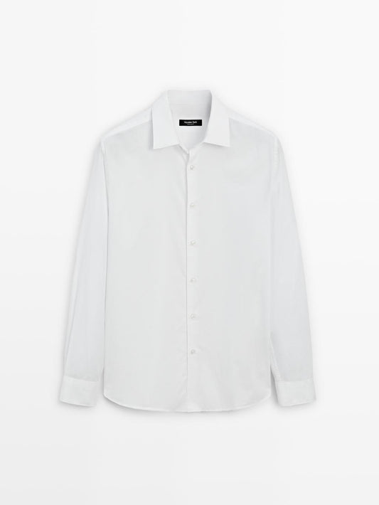 Slim fit twill melange shirt